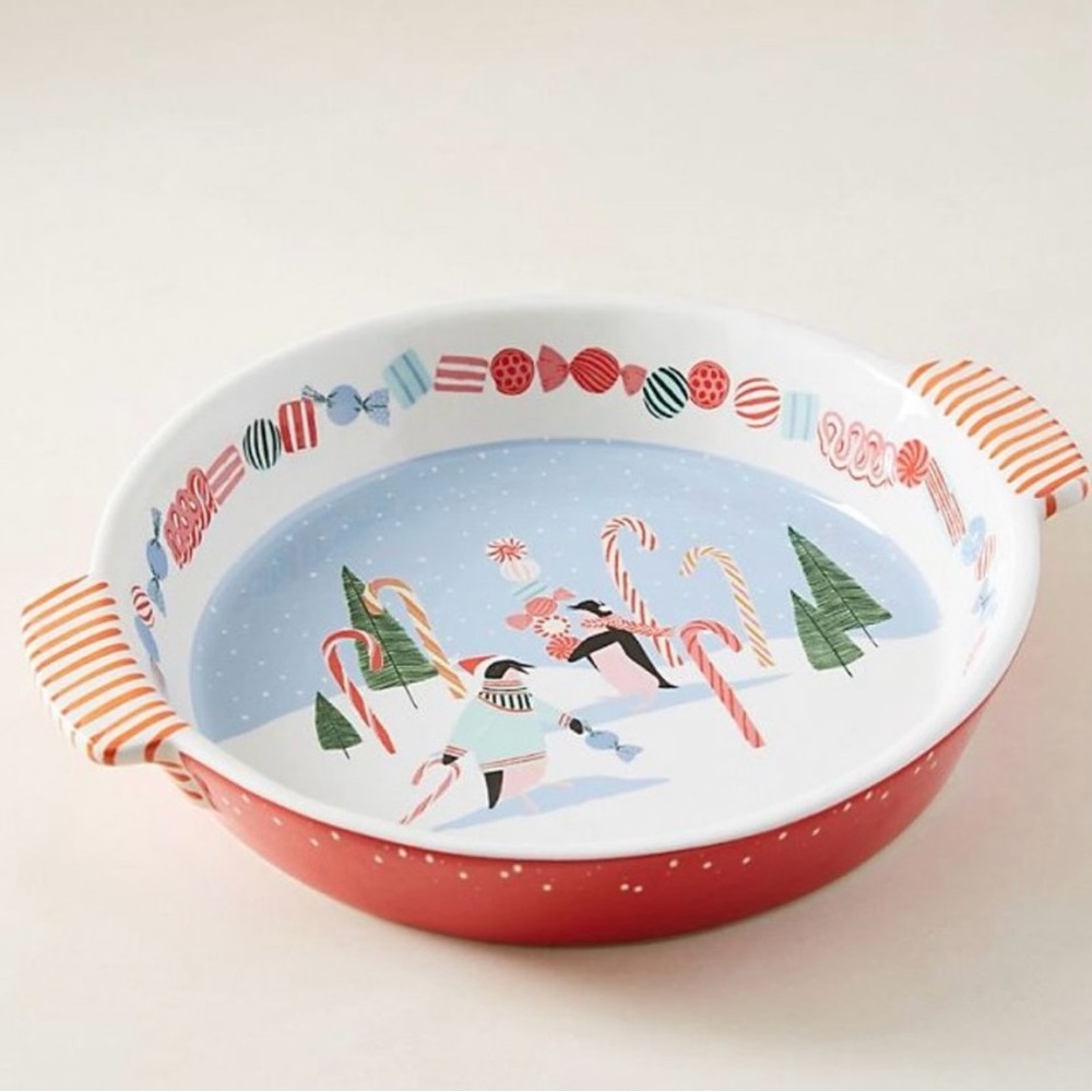 ANTHROPOLOGIE GEORGE & VIV VERY MERRY PIE DISH - Picture 2 of 9